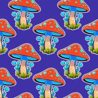 Bright seamless pattern with fly agarics vector