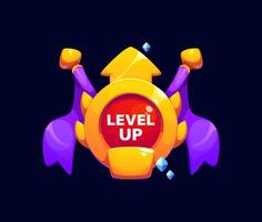 Level up game reward, rate icon cartoon gui emblem vector