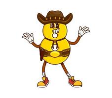 Cartoon groovy math number eight cowboy character vector