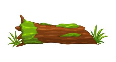 Tree trunk log, prehistoric jungle game asset vector