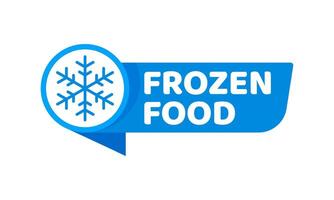 Blue frozen cold product icon with snowflake label vector