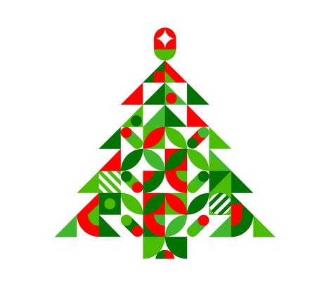 Abstract Christmas pine tree of geometric pattern