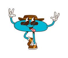 Cartoon minus math symbol retro groovy character vector