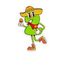 Cartoon math number two groovy mariachi character vector