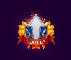 Game app level up award badge or icon asset vector