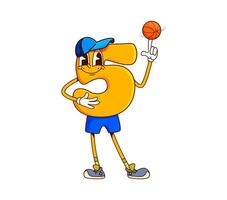 Math number five groovy character on fitness vector