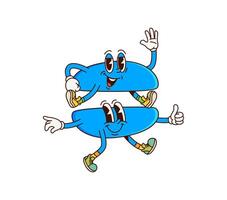 Cartoon math equal sign groovy funny character vector