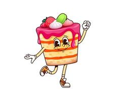 Groovy cake character with smiling expression vector