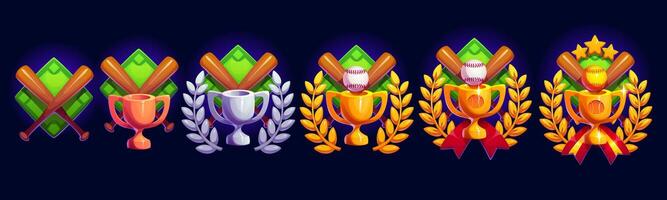 Baseball game award with crossed bats and laurel vector