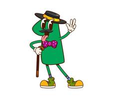 Cartoon man number one groovy gentleman character vector