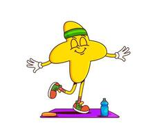 Math plus symbol groovy character on fitness vector