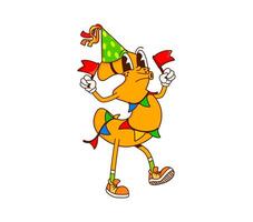 Cartoon number three character celebrates party vector