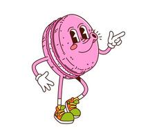 Groovy macaroon funny hippie dessert, sweets vector