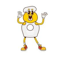 Cartoon math number eight chef groovy character vector