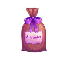 Cartoon lavender scented bag adorned with a ribbon vector
