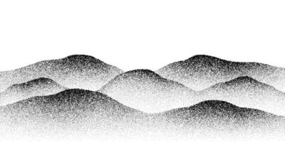 Noise grain halftone mountains and hills effect vector