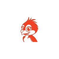 A cartoon bird with a red face vector
