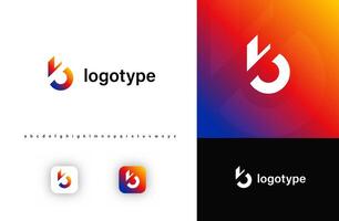 Sporty futuristic angular logo. Sharp geometric dynamic edges letter b. Minimalist innovative emblem for tech, game app, music, sport, design agency, digital space identity. illustration vector