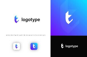 Sporty futuristic angular logo. Sharp geometric dynamic edges letter t. Minimalist innovative emblem for tech, game app, music, sport, design agency, digital space identity. illustration vector