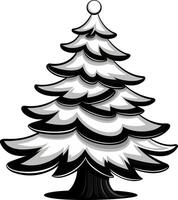 Stylish Christmas Tree Silhouette Design - Christmas tree isolated on a white background illustration. vector