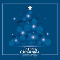 Christmas card with modern abstract tree, vector
