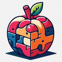An apple with a puzzle piece in it vector