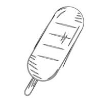 Hand-drawn popsicle with simple design and clean lines vector