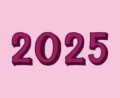 2025 Happy New Year Purple 3D Design Elegant Abstract Illustration vector