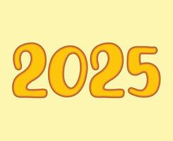 2025 Happy New Year Yellow Design Abstract Elegant Illustration vector