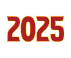 2025 Happy New Year Red And Yellow Design Elegant Abstract Illustration vector