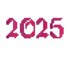 2025 Happy New Year Purple Pixel Design Abstract Elegant Illustration vector