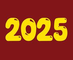 2025 Happy New Year Yellow And Red Design Elegant Abstract Illustration vector