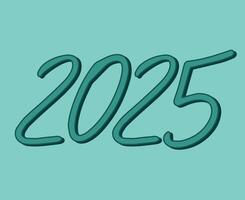 2025 Happy New Year Design Blue Cyan Abstract Symbol Illustration vector