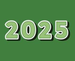 2025 Happy New Year Green 3D Design Elegant Abstract Illustration vector