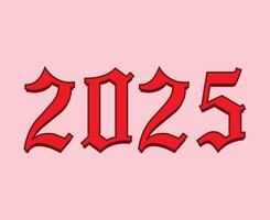 2025 Happy New Year Red Design Abstract Elegant Illustration vector