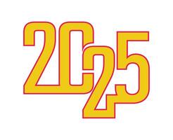 Happy New Year 2025 Abstract Yellow Number Design Symbol Illustration vector
