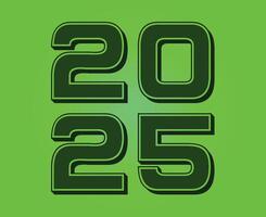 2025 Happy New Year Green 3D Design Abstract Elegant Illustration vector