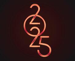 Happy New Year 2025 Abstract Realistic Number Design Symbol Illustration vector