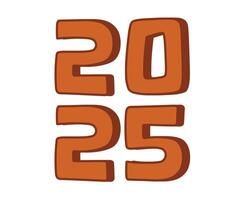 2025 Happy New Year Brown 3D Design Elegant Abstract Illustration vector