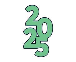 Happy New Year 2025 Abstract Cyan Number Design Symbol Illustration vector