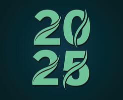 2025 Happy New Year Abstract Cyan Number Design Symbol Illustration vector