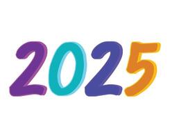 2025 Happy New Year Multicolor Design Elegant Abstract Illustration vector
