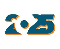 Happy New Year 2025 Design Green And Orange Number Abstract Symbol Illustration vector