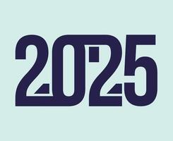 Happy New Year 2025 Abstract Blue Number Design Symbol Illustration vector