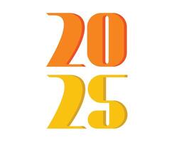 2025 Happy New Year Design Orange And Yellow Abstract Symbol Illustration vector
