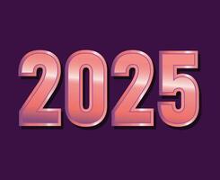 2025 Happy New Year Design Purple Number Abstract Symbol Illustration vector