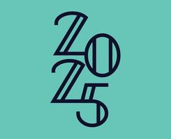 2025 Happy New Year Design Blue Abstract Symbol Illustration vector