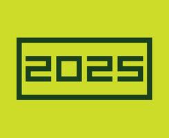 2025 Happy New Year Design Green And Yellow Abstract Symbol Illustration vector