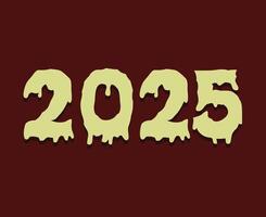 2025 Happy New Year Design Brown And Maroon Number Abstract Symbol Illustration vector