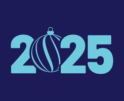 Happy New Year 2025 Abstract Blue And Cyan Number Design Symbol Illustration vector